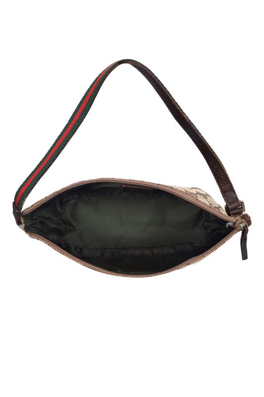 Gucci GG Canvas Web Boat Baguette Bag