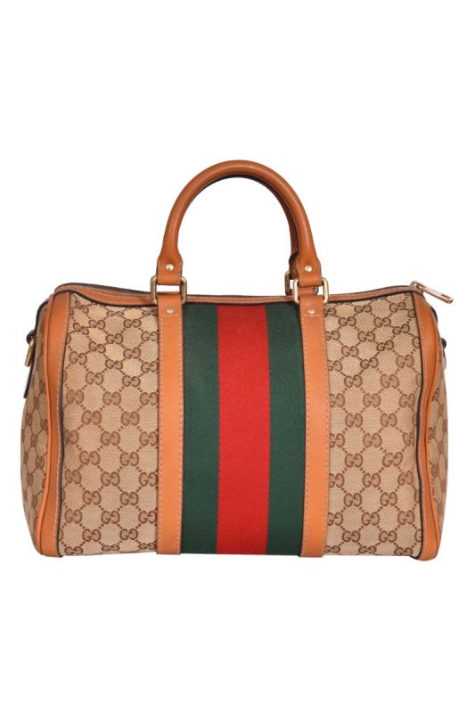 Gucci GG Canvas Web Boston Bag