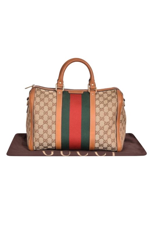 Gucci GG Canvas Web Boston Bag