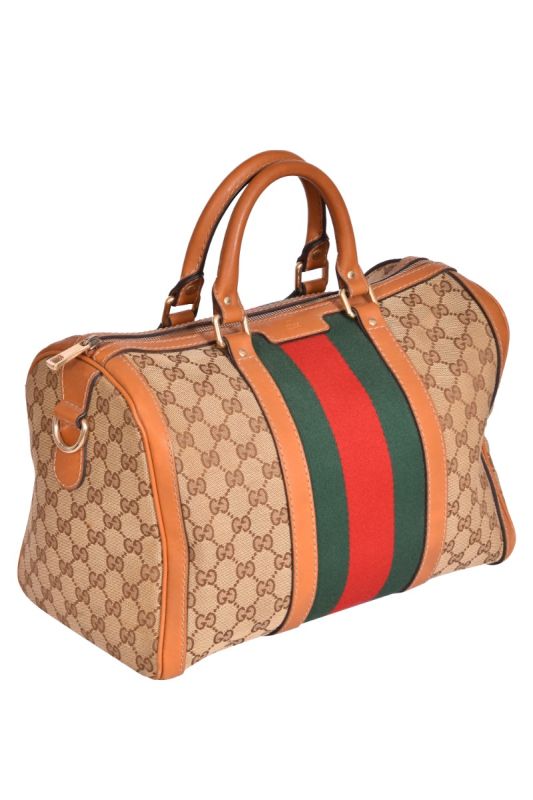 Gucci GG Canvas Web Boston Bag
