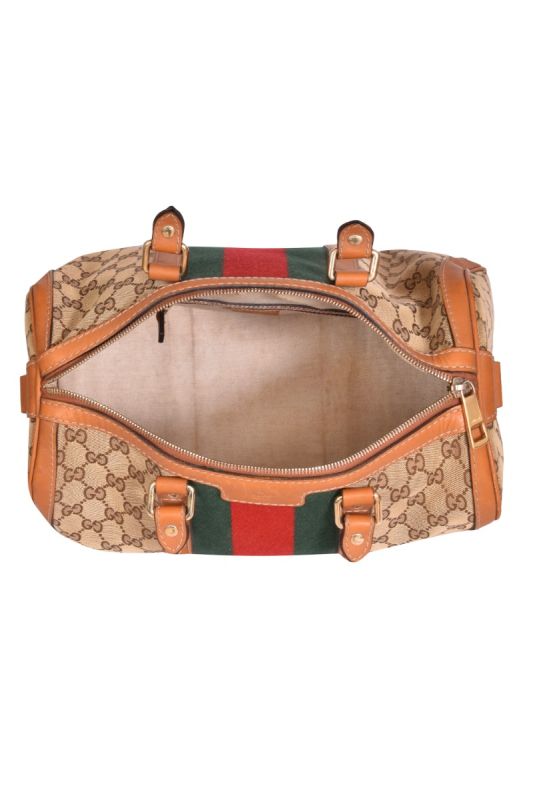 Gucci GG Canvas Web Boston Bag