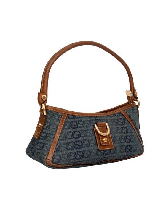 GUCCI GG D RING BLUE DENIM BAG