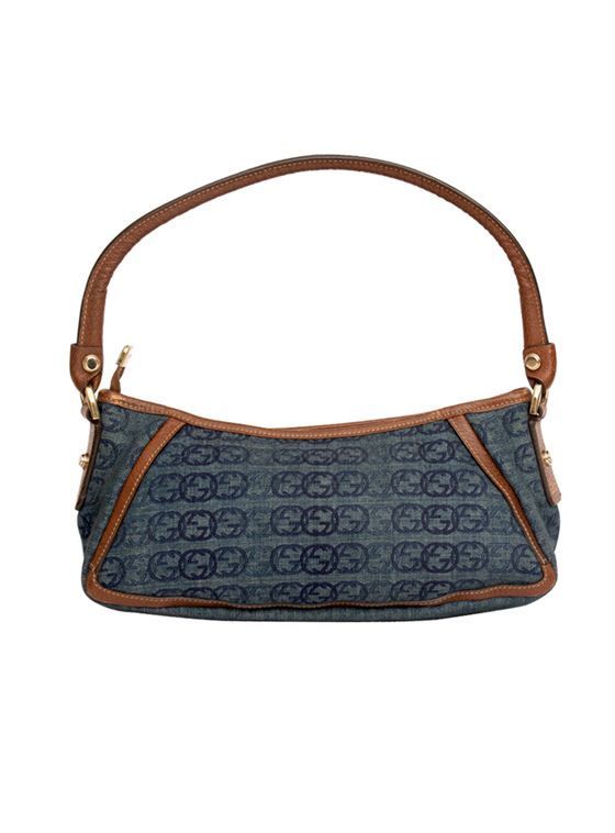 GUCCI GG D RING BLUE DENIM BAG