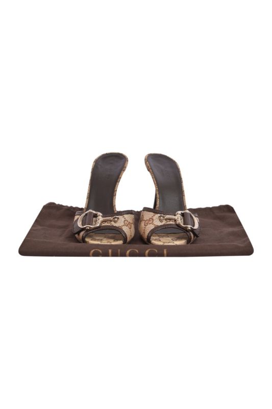 Gucci GG Horsebit Monogram Heels