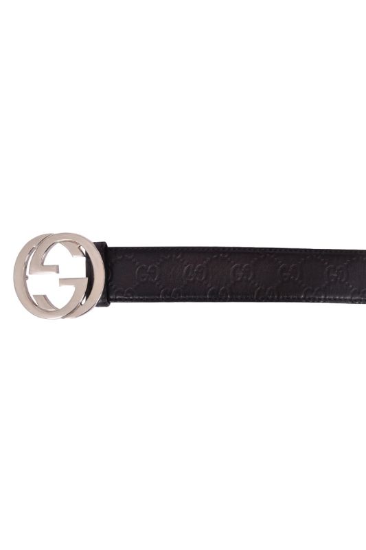 Gucci GG Interlock Buckle Monogram Belt
