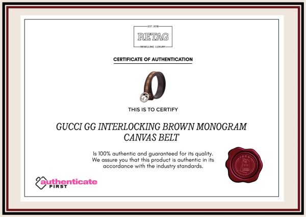 Gucci GG Interlocking Brown Monogram Canvas Belt