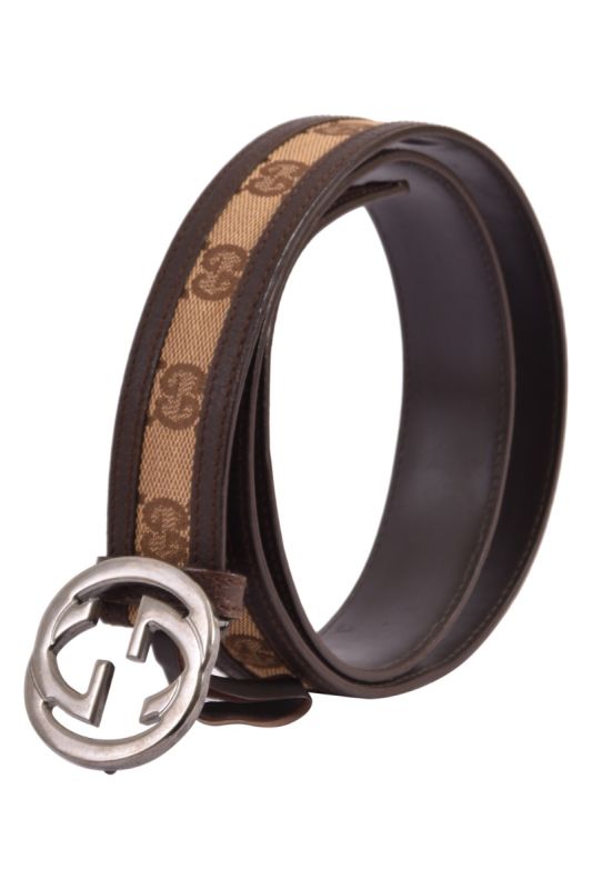 Gucci GG Interlocking Brown Monogram Canvas Belt