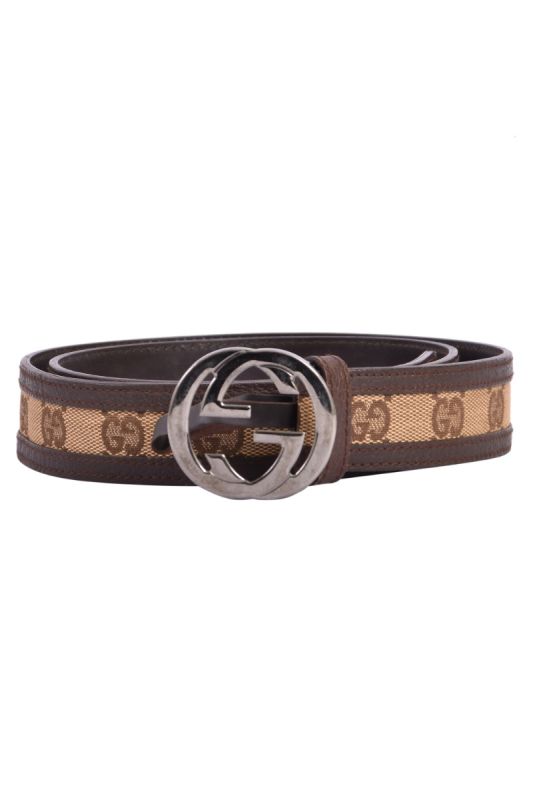 Gucci GG Interlocking Brown Monogram Canvas Belt
