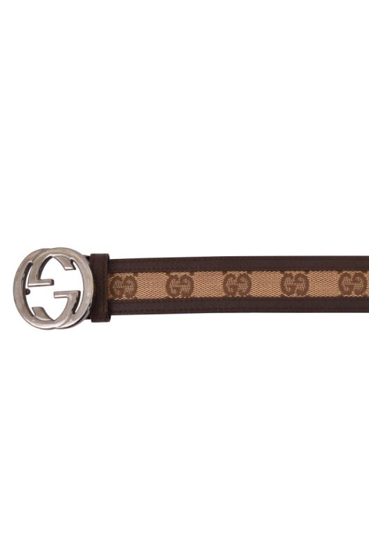 Gucci GG Interlocking Brown Monogram Canvas Belt