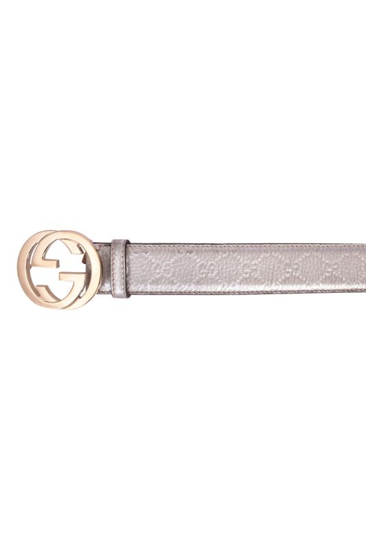 Gucci GG Interlocking Buckle Leather  Belt