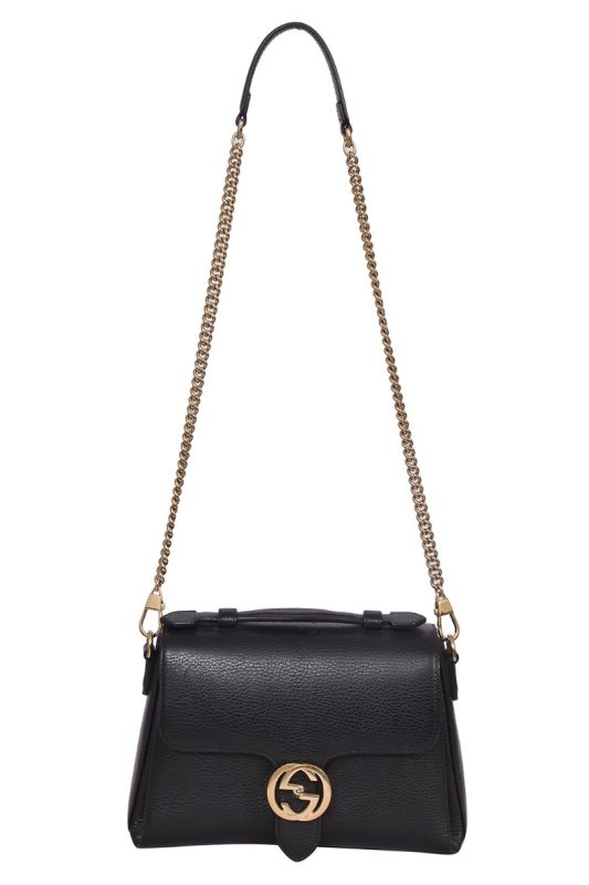 Gucci GG Interlocking Leather Chain Crossbody Bag