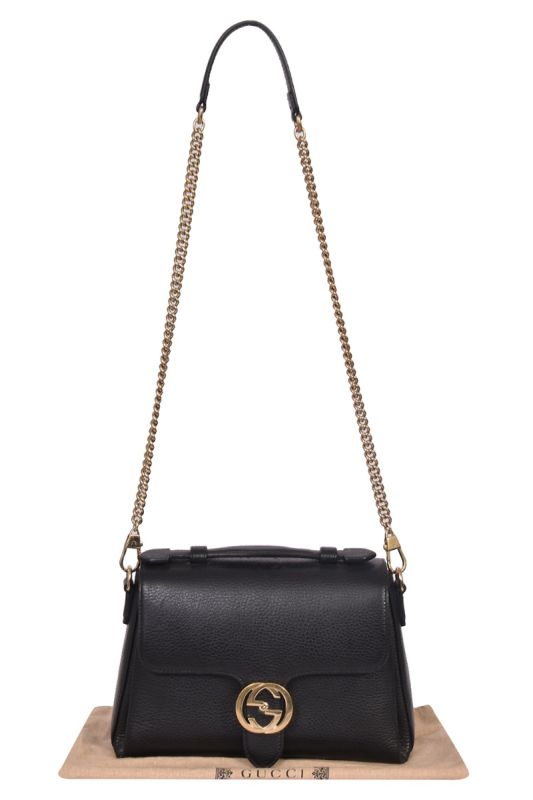 Gucci GG Interlocking Leather Chain Crossbody Bag