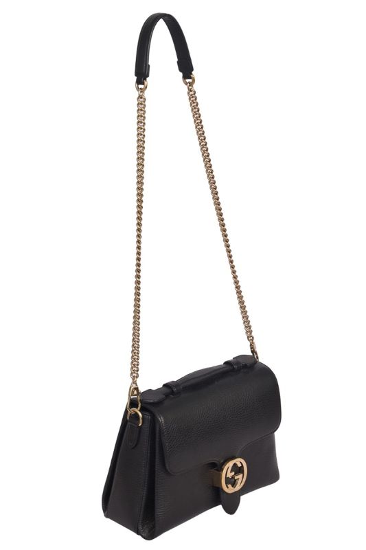 Gucci GG Interlocking Leather Chain Crossbody Bag