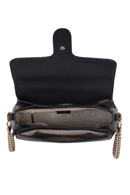 Gucci GG Interlocking Leather Chain Crossbody Bag