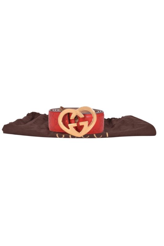 Gucci GG Interlocking MonogramHeart Buckle Belt