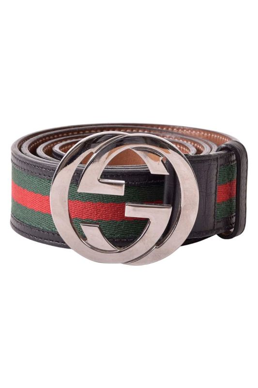 Gucci GG Interlocking Web Buckle Belt