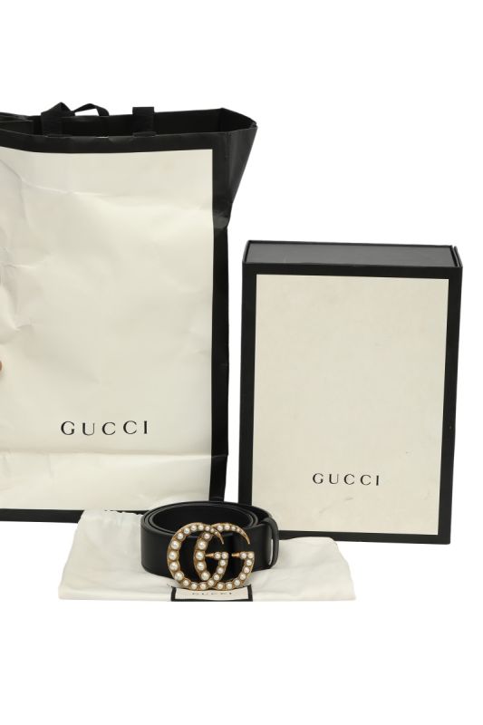 Gucci GG 95CM I 38 INCHES Interlocking Web Buckle Belt