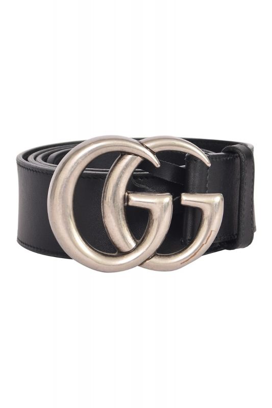 Gucci GG Marmont Black Leather Belt