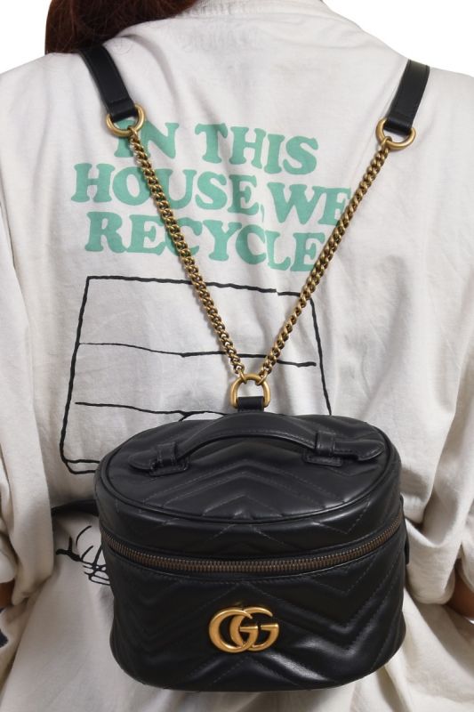 Gucci GG Marmont Black Vanity Backpack