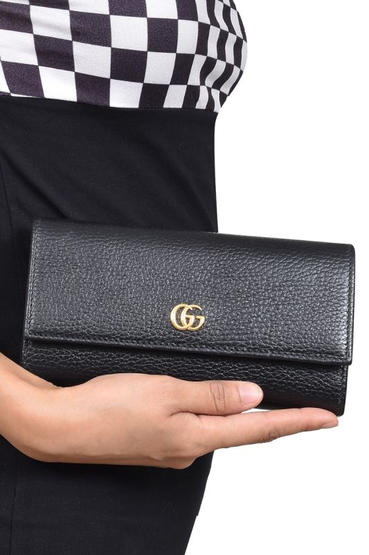 GUCCI GG MARMONT LEATHER CONTINENTAL WALLET