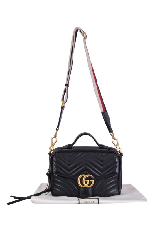 Gucci GG MarmontMatelasse Sylvie Web Top Handle Shoulder Bag