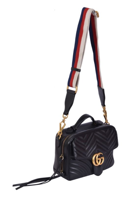 Gucci GG MarmontMatelasse Sylvie Web Top Handle Shoulder Bag