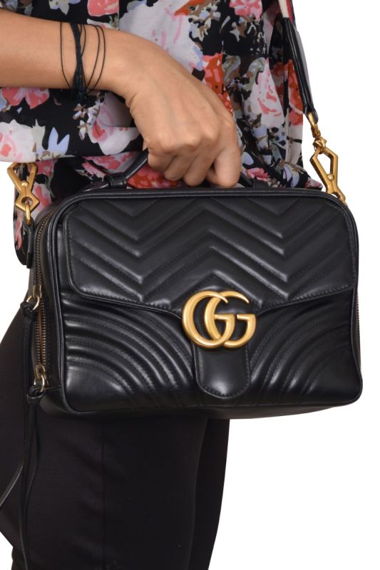 Gucci GG MarmontMatelasse Sylvie Web Top Handle Shoulder Bag