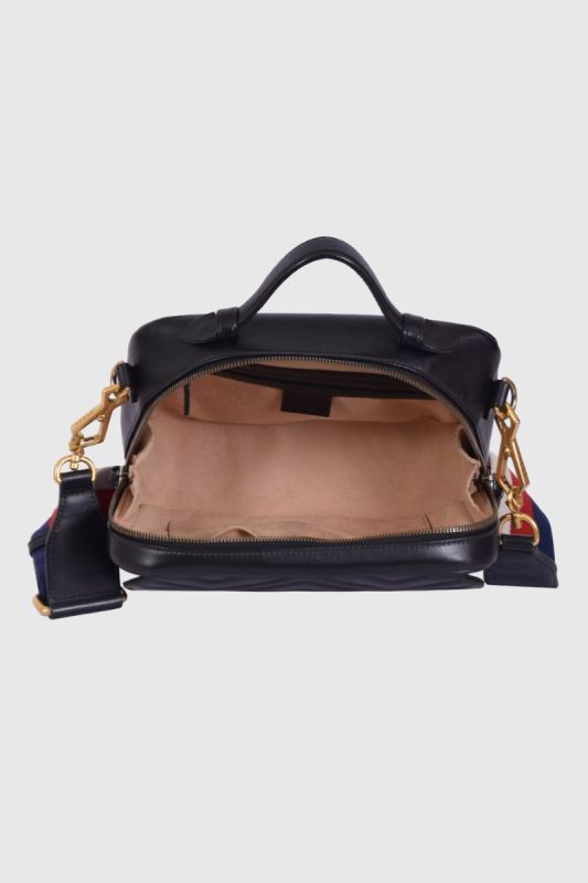 Gucci GG MarmontMatelasse Sylvie Web Top Handle Shoulder Bag