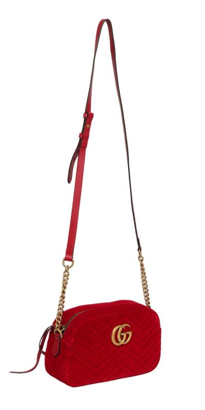 Gucci GG Marmont Small Camera Velvet Sling Bag