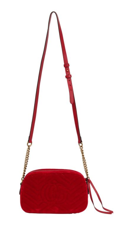 Gucci GG Marmont Small Camera Velvet Sling Bag