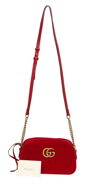 Gucci GG Marmont Small Camera Velvet Sling Bag