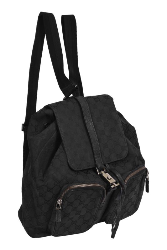 Gucci GG Monogram Black Jackie Canvas Backpack