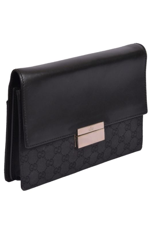 Gucci GG Monogram Canvas Black Clutch