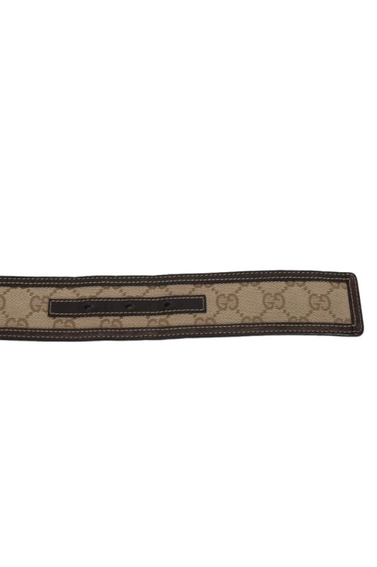 Gucci GG Monogram Canvas Leather Belt