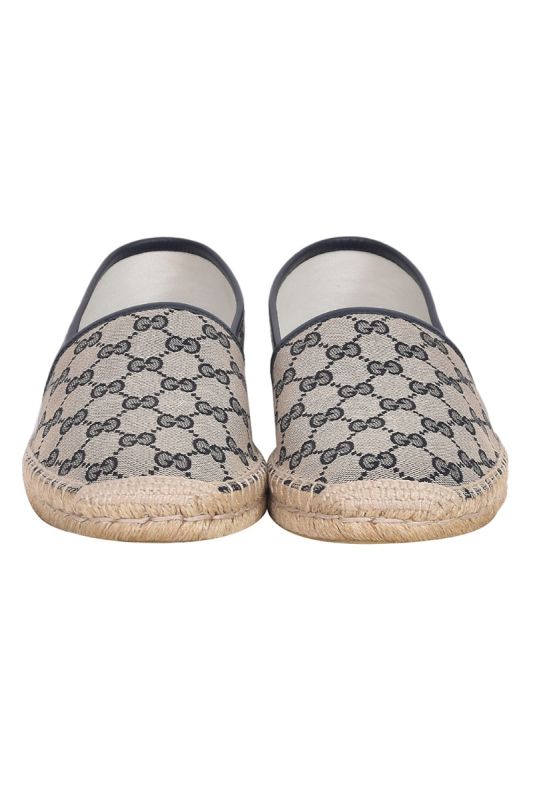 Gucci GG Monogram Canvas Leather Espadrilles