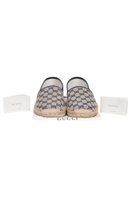 Gucci GG Monogram Canvas Leather Espadrilles