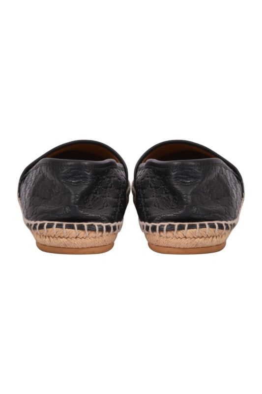 Gucci GG Monogram Unisex Balck Leather Espadrilles  