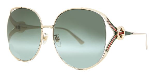 GUCCI GG OVAL WEB SUNGLASSES