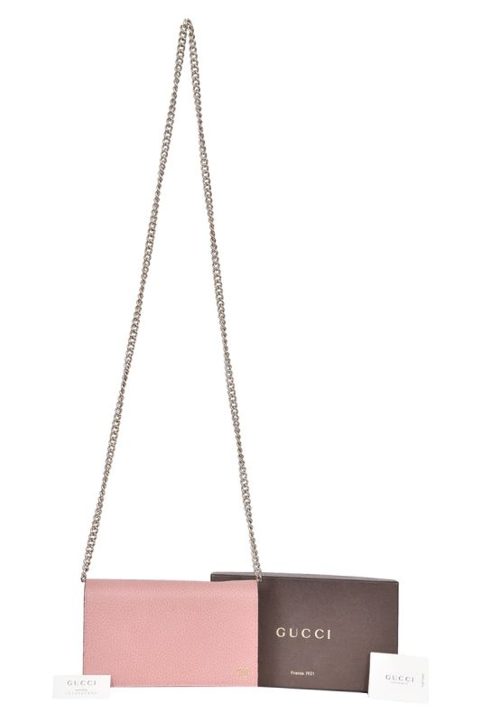 Gucci GG Pink Leather Chain Sling Bag