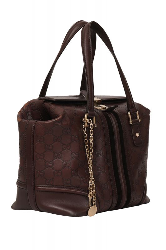 GUCCI GG SIGNATURE TREASURE BOSTON BAG