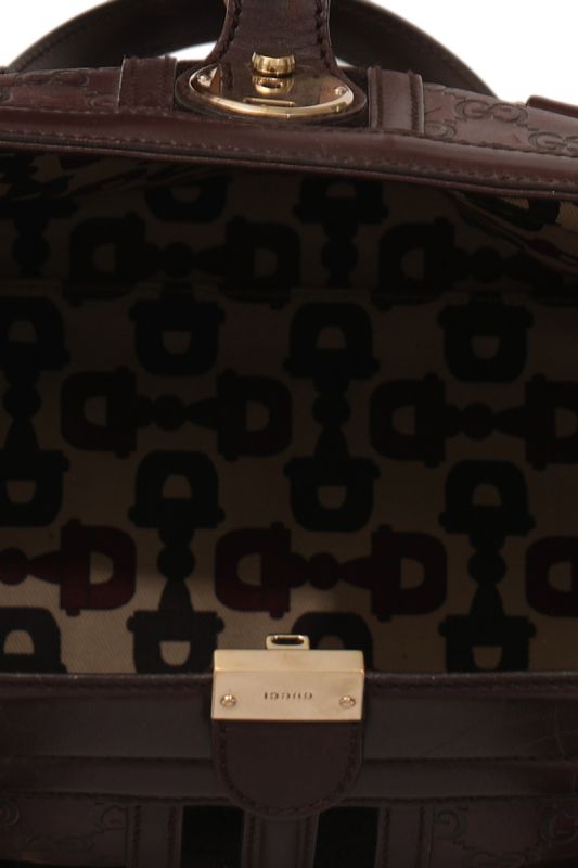 GUCCI GG SIGNATURE TREASURE BOSTON BAG