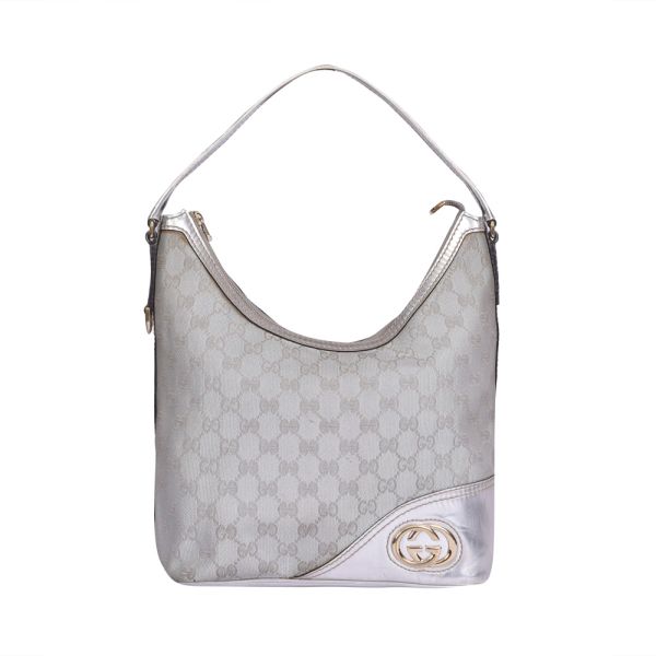 GUCCI GG SILVER METALLIC HOBO BAG