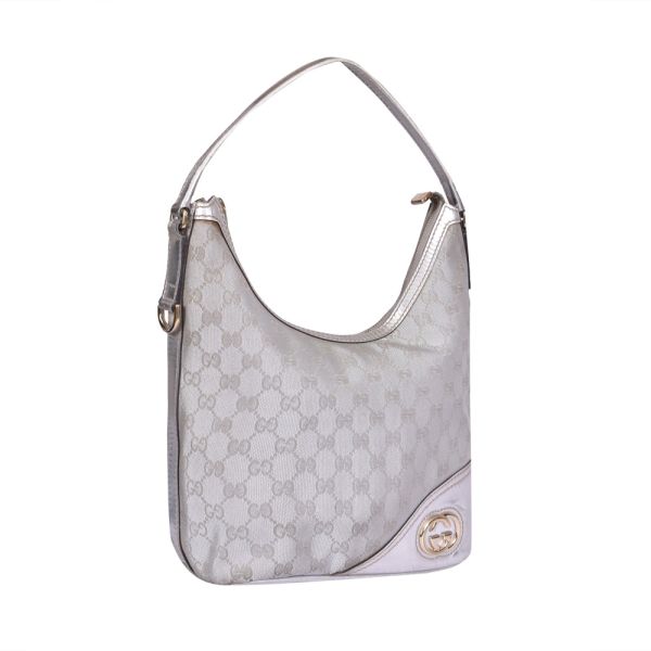 GUCCI GG SILVER METALLIC HOBO BAG