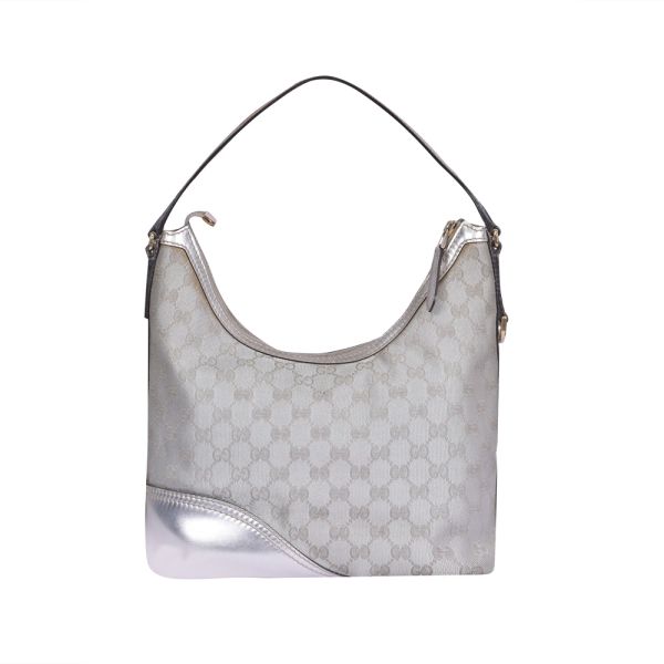GUCCI GG SILVER METALLIC HOBO BAG