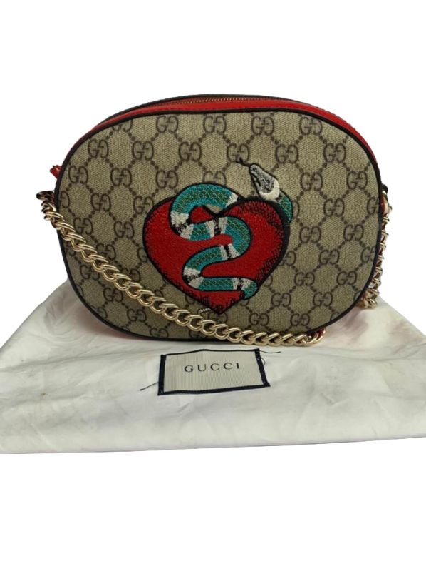 GUCCI GG SUPREME KINGSNAKE CROSSBODY BAG