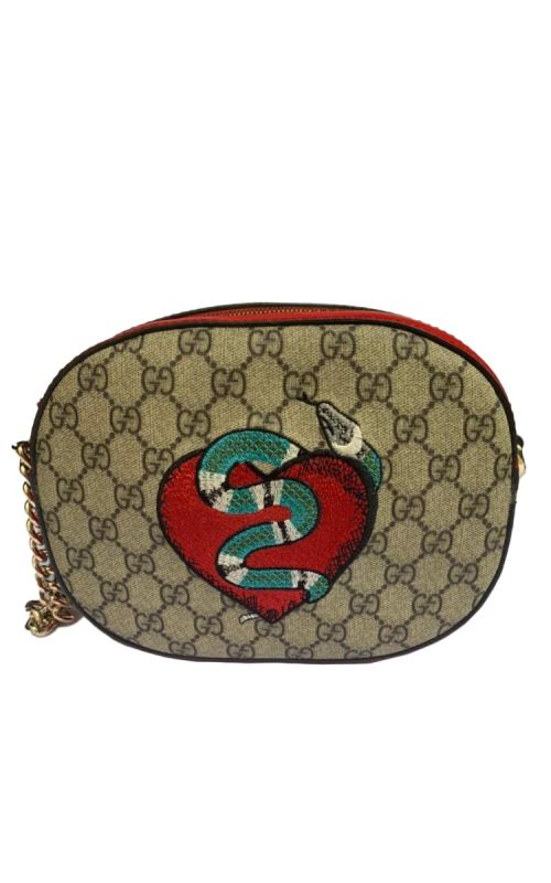 GUCCI GG SUPREME KINGSNAKE CROSSBODY BAG