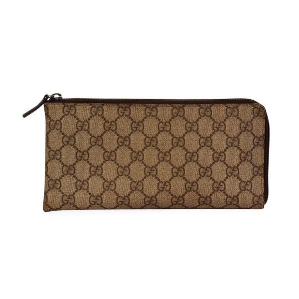 GUCCI GG SUPREME LONG ZIP POUCH