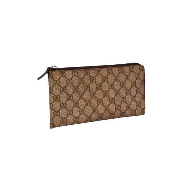 GUCCI GG SUPREME LONG ZIP POUCH