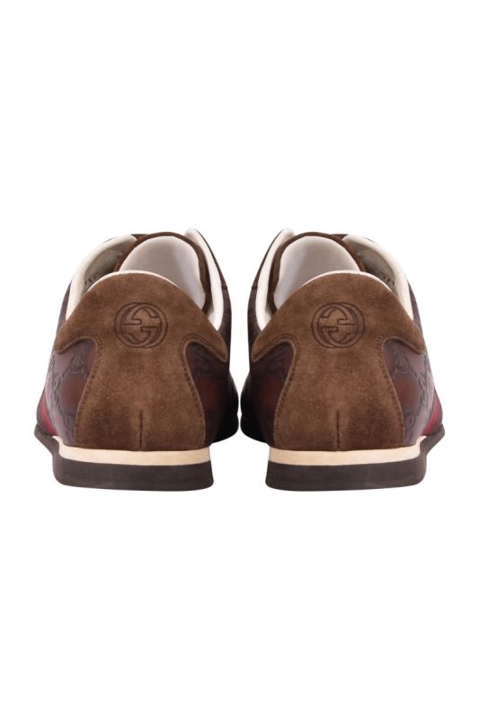 Gucci GG Web Monogram Leather Sneakers
