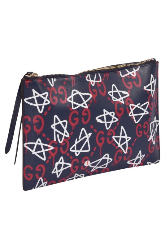 Gucci Ghost Graffiti Print Pouch